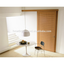 Veneered 1 Panel with Grooves Sliding Closet Doors